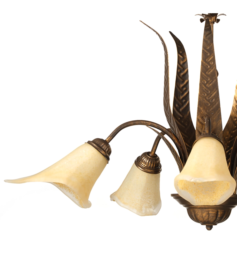 LAMPADARIO 5 LUCI ONLI "ALGA" BRONZO E14